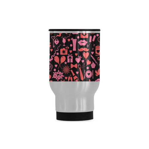 Pink Love Travel Mug (Silver) (14 Oz)