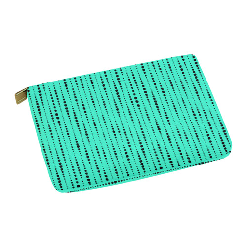 Black Dotted Lines Pattern Carry-All Pouch 12.5''x8.5''