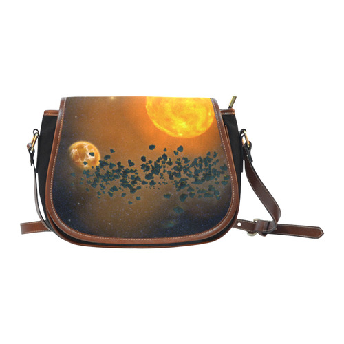 Space scenario - The Apocalypse Saddle Bag/Small (Model 1649)(Flap Customization)