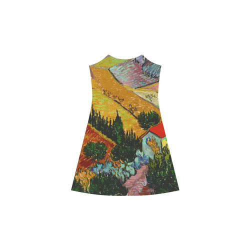 Vincent van Gogh Landscape House Ploughman Alcestis Slip Dress (Model D05)