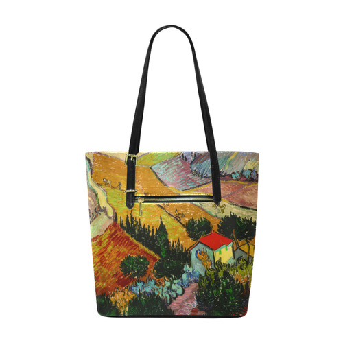 Vincent van Gogh Landscape House Ploughman Euramerican Tote Bag/Small (Model 1655)