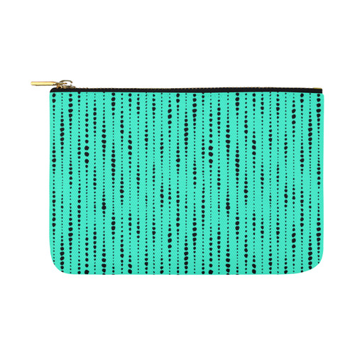 Black Dotted Lines Pattern Carry-All Pouch 12.5''x8.5''