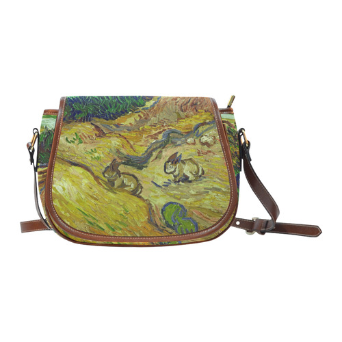 Vincent van Gogh Landscape with Rabbits Saddle Bag/Large (Model 1649)