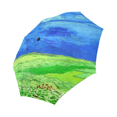 Vincent van Gogh Wheatfield Under Thunderclouds Auto-Foldable Umbrella (Model U04)