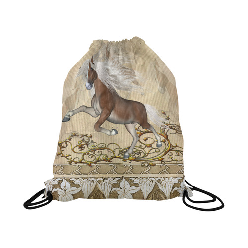 Wonderful wild horse Large Drawstring Bag Model 1604 (Twin Sides)  16.5"(W) * 19.3"(H)