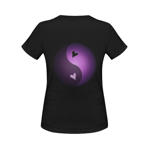 yin yang heart- purple Women's Classic T-Shirt (Model T17）