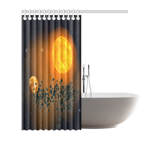 Space scenarip - The Apocalypse Shower Curtain 72"x72"