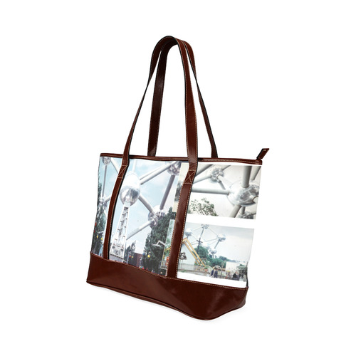 Vintage Brussels Atomium Collage Tote Handbag (Model 1642)