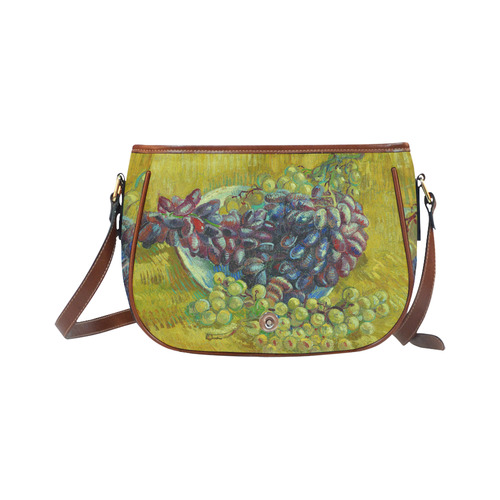 Vincent van Gogh Grapes Fine Art Painting Saddle Bag/Small (Model 1649) Full Customization