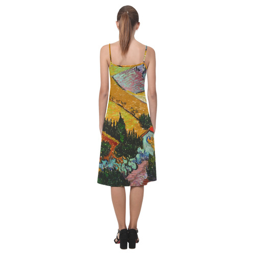 Vincent van Gogh Landscape House Ploughman Alcestis Slip Dress (Model D05)