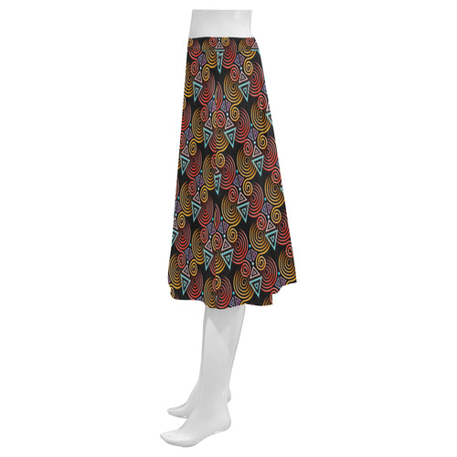 Lovely Geometric LOVE Hearts Pattern Mnemosyne Women's Crepe Skirt (Model D16)