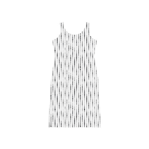 Black Dotted Lines Pattern Phaedra Sleeveless Open Fork Long Dress (Model D08)