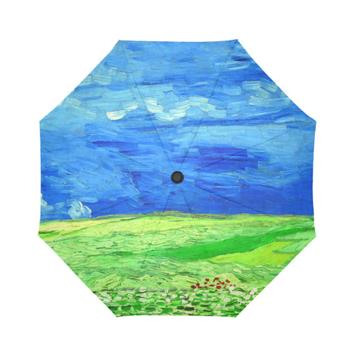 Vincent van Gogh Wheatfield Under Thunderclouds Auto-Foldable Umbrella (Model U04)