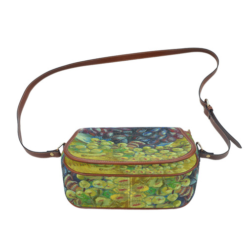 Vincent van Gogh Grapes Fine Art Painting Saddle Bag/Large (Model 1649)