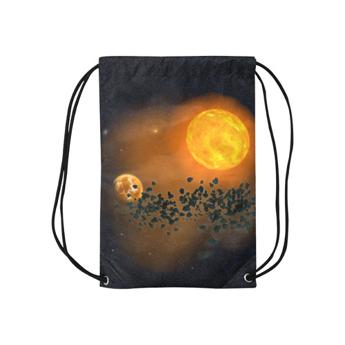 Space scenario - The Apocalypse Small Drawstring Bag Model 1604 (Twin Sides) 11"(W) * 17.7"(H)