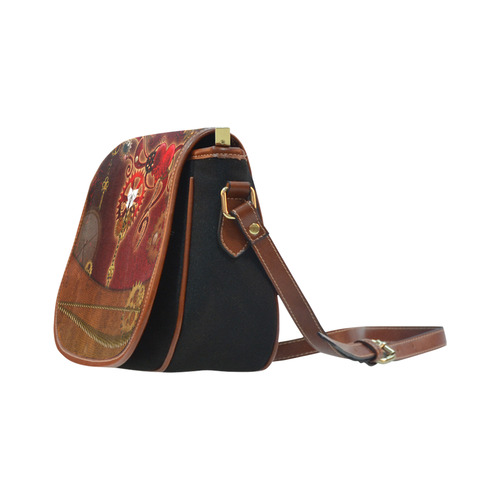 steampunk, hearts, clocks and gears Saddle Bag/Small (Model 1649)(Flap Customization)