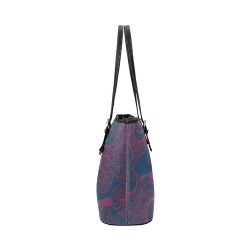 Rainforest at Night Leather Tote Bag/Small (Model 1651)