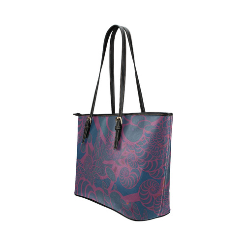 Rainforest at Night Leather Tote Bag/Small (Model 1651)