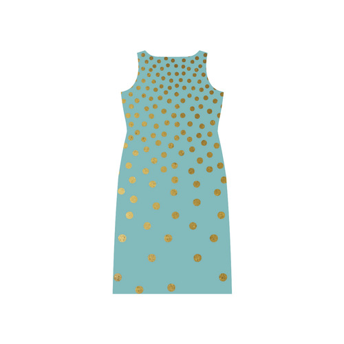 Gold Elegance Polka Dots Shower Phaedra Sleeveless Open Fork Long Dress (Model D08)