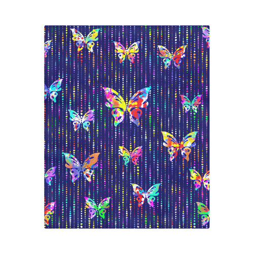 Butterflies On Dotted Lines Pattern Duvet Cover 86"x70" ( All-over-print)