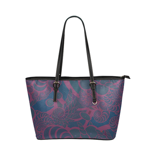 Rainforest at Night Leather Tote Bag/Small (Model 1651)