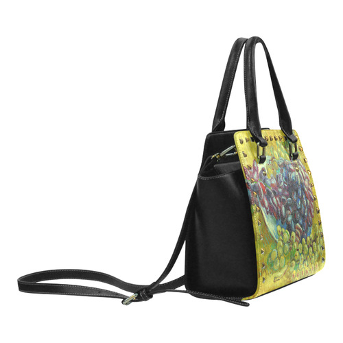 Vincent van Gogh Grapes Fine Art Painting Rivet Shoulder Handbag (Model 1645)