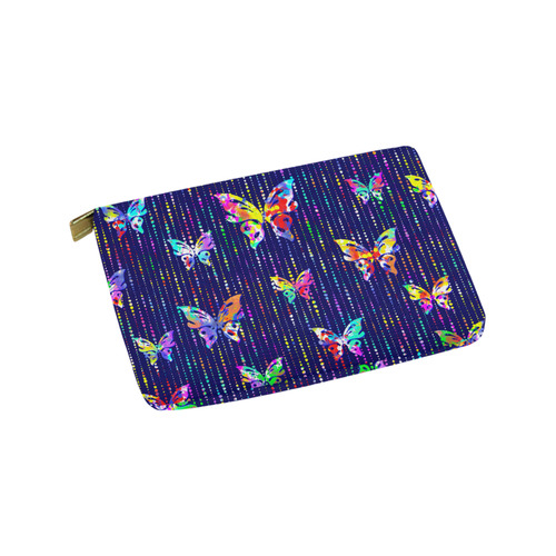 Butterflies On Dotted Lines Pattern Carry-All Pouch 9.5''x6''