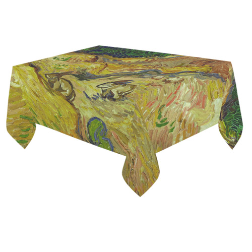 Vincent van Gogh Landscape with Rabbits Cotton Linen Tablecloth 60"x 84"