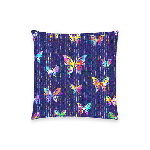 Butterflies On Dotted Lines Pattern Custom  Pillow Case 18"x18" (one side) No Zipper