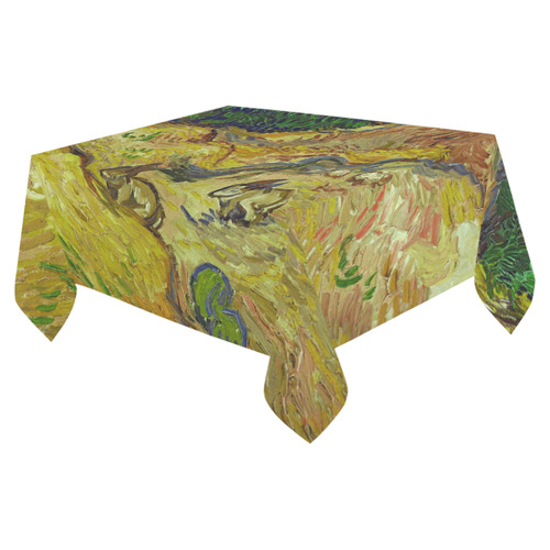 Vincent van Gogh Landscape with Rabbits Cotton Linen Tablecloth 52"x 70"