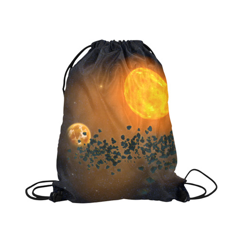 Space scenario - The Apocalypse Large Drawstring Bag Model 1604 (Twin Sides)  16.5"(W) * 19.3"(H)