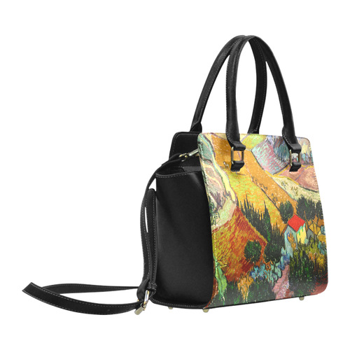 Vincent van Gogh Landscape House Ploughman Classic Shoulder Handbag (Model 1653)