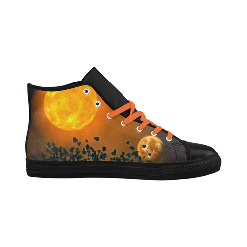 Space scenario - The Apocalypse Aquila High Top Microfiber Leather Men's Shoes/Large Size (Model 032)