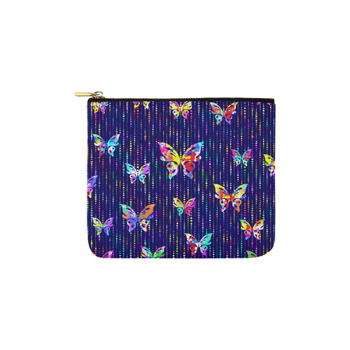 Butterflies On Dotted Lines Pattern Carry-All Pouch 6''x5''