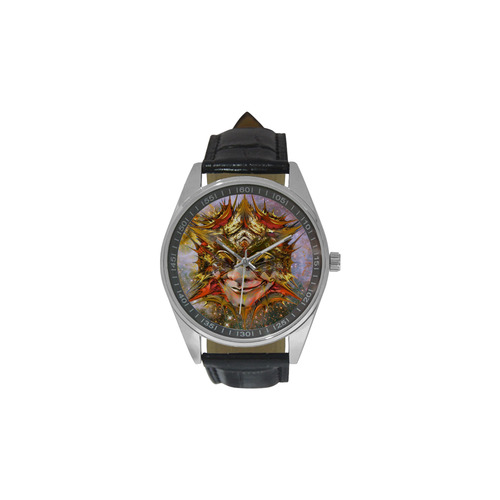 Star Clown Men's Casual Leather Strap Watch(Model 211)