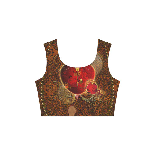 Steampunk, valentines heart with gears 3/4 Sleeve Sundress (D23)