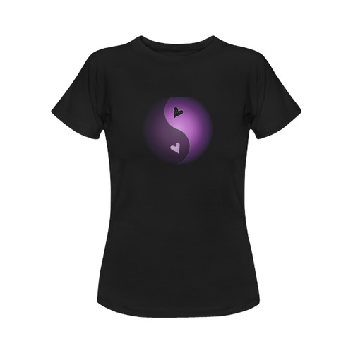 yin yang heart- purple Women's Classic T-Shirt (Model T17）