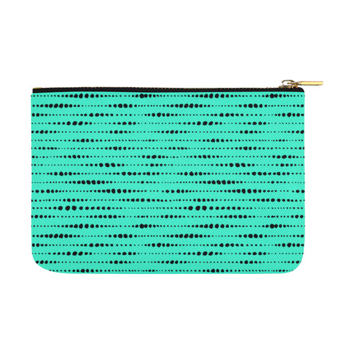 Black Dotted Lines Pattern Carry-All Pouch 12.5''x8.5''