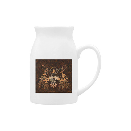 Floral design with crow Milk Cup (Large) 450ml
