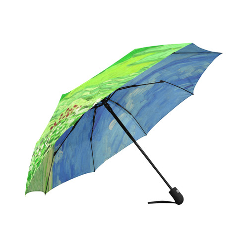 Vincent van Gogh Wheatfield Under Thunderclouds Auto-Foldable Umbrella (Model U04)