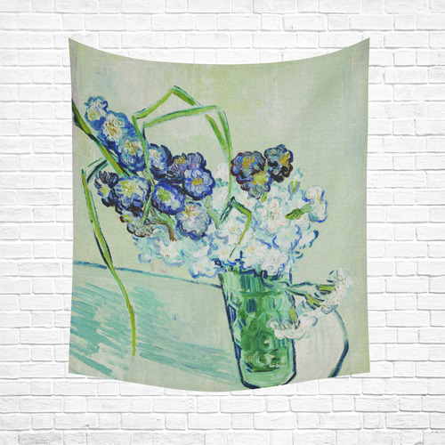 Vincent van Gogh Vase of Carnations Cotton Linen Wall Tapestry 51"x 60"