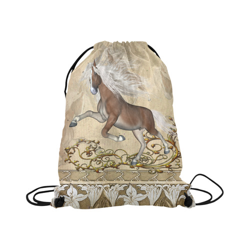 Wonderful wild horse Large Drawstring Bag Model 1604 (Twin Sides)  16.5"(W) * 19.3"(H)