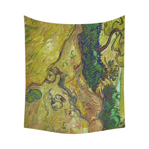 Vincent van Gogh Landscape with Rabbits Cotton Linen Wall Tapestry 60"x 51"