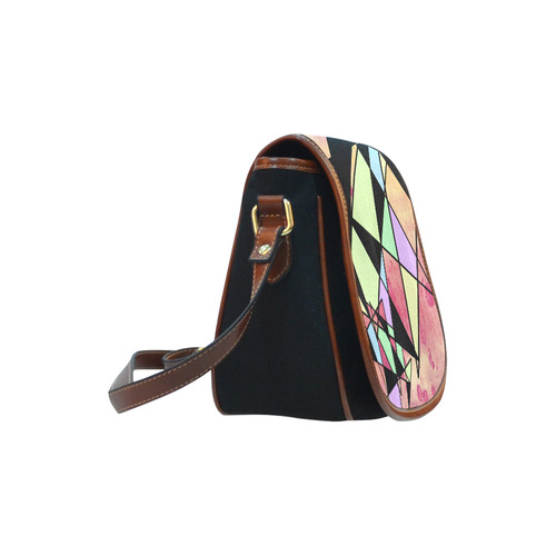 Geometric shapes Saddle Bag/Small (Model 1649)(Flap Customization)