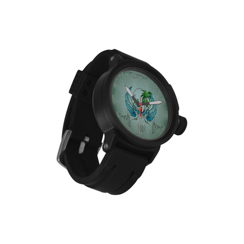 cute parrot with wings and palm Men's Sports Watch(Model 309)