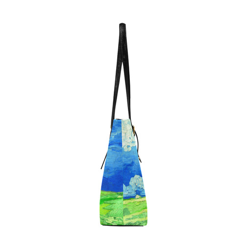 Vincent van Gogh Wheat Field Cloudy Sky Euramerican Tote Bag/Large (Model 1656)