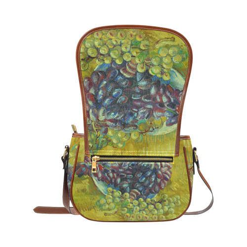 Vincent van Gogh Grapes Fine Art Painting Saddle Bag/Large (Model 1649)