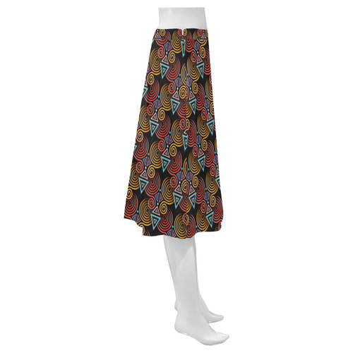 Lovely Geometric LOVE Hearts Pattern Mnemosyne Women's Crepe Skirt (Model D16)