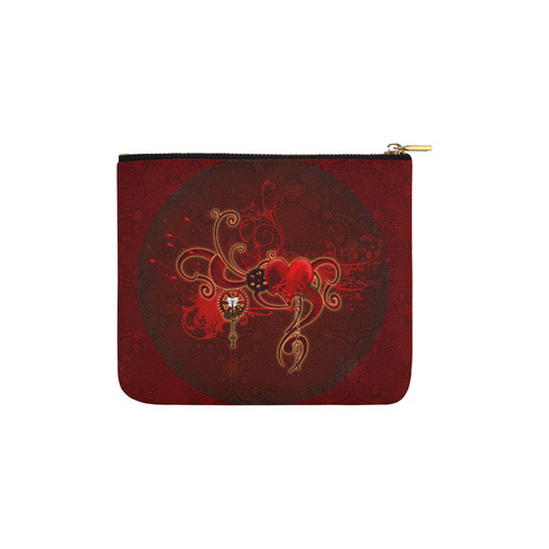 Wonderful steampunk design with heart Carry-All Pouch 6''x5''