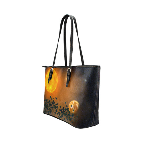 Space scenario - The Apocalypse Leather Tote Bag/Small (Model 1651)